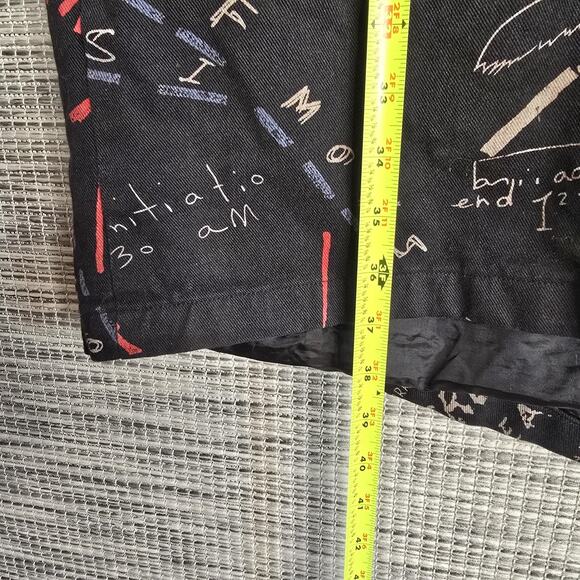 America Jacket Mens Large Black Hooded Parka Full Zip All Over Print Graphic - Picture 6 of 7